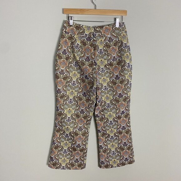 For Love & Lemons Brocade Flared Cropped Pants - Picture 3 of 5